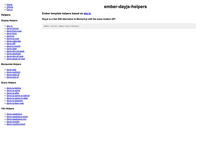 Ember Dayjs Helpers